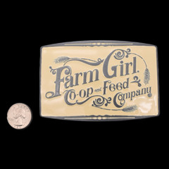 Farm Girl Coop Feed Co. Western Cute Boho Tomboy Cowgirl Belt Buckle