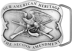 Vintage 1970s Design Solid Pewter 2nd Amendment Belt Buckle – USA Made