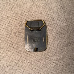 Vintage 1980s BTS Solid Brass Bass Fish Belt Buckle USA Made Scalloped Edge OS