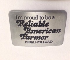 New Holland Farming Metal Belt Buckle Proud To Be An American Farmer Americana