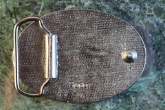 VINTAGE KEEP ON TRUCKING ENAMEL MEN&rsquo;S BELT BUCKLE STAMPED 2060