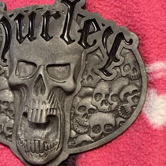 Vintage Y2K Hurley Gothic Skull Metal Belt Buckle [READ DESC.]