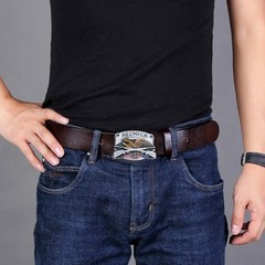 Creatively Relief Guns&Eagle Pattern Buckle Belt DIY Components