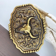 Western Cowboy Belt Buckle – Texas Bull Skull Belt Buckle for Men women