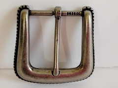 Vintage Rope Edge Silver Horseshoe Design Single Prong Belt Buckle