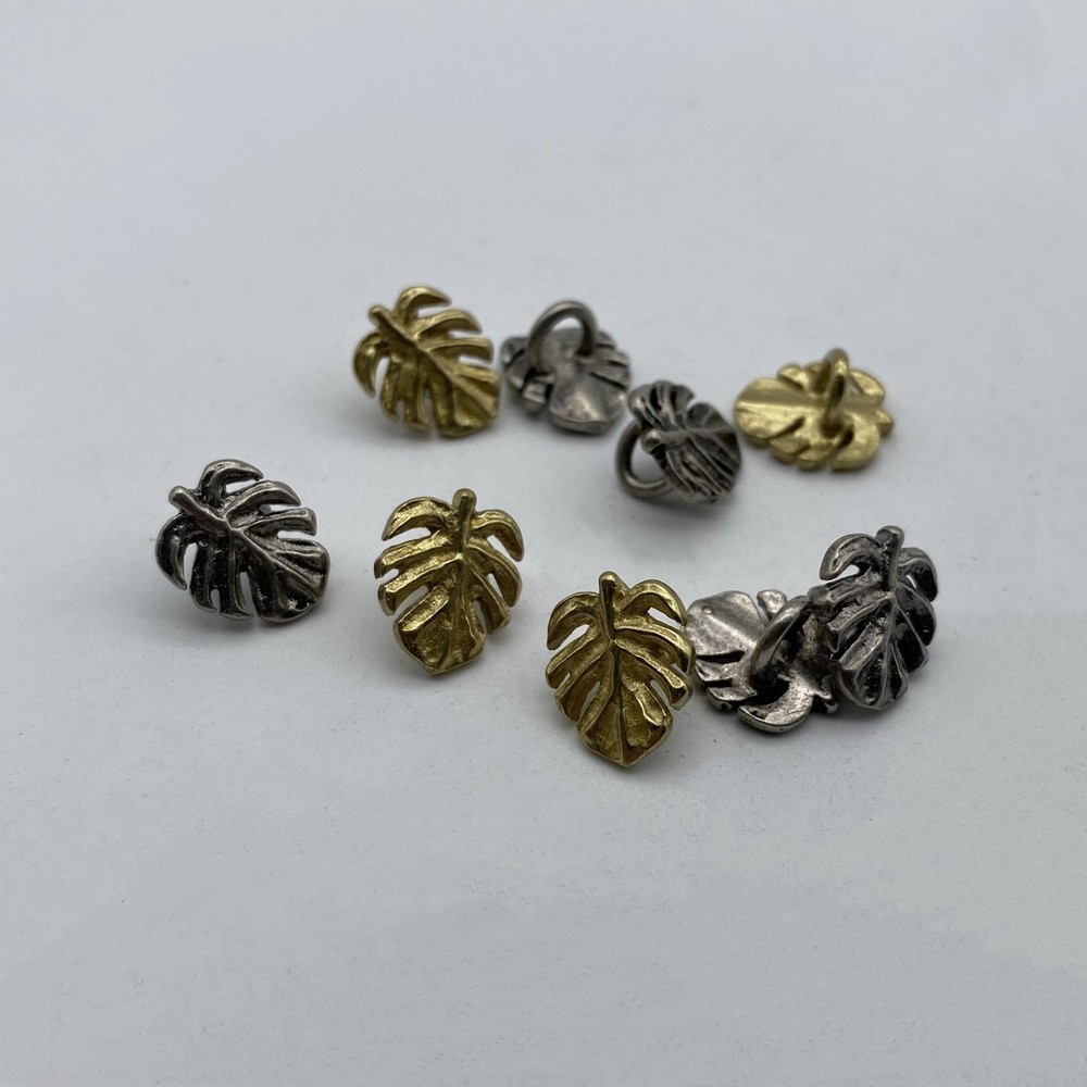 Leaf Design Sewing Button,Clothing Shank Button,Brass Sewing Button lot