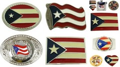 Puerto Rico Usa Flag Bandera puertorriquena Puertorriqueno San Juan Belt Buckles