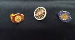 LOT OF 5: 2 NRA COMMEMORATIVE BUCKLES ( 2014 2015) & 3 VINTAGE PINS