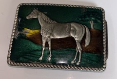 Vintage Great American Buckle Co 1970s Horse 3D Graphics Rodeo # D7 48 USA