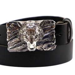 German silver belt buckle « Fenrir Wolf », Animal belt buckle; Werewolf buckle