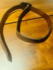 Torel Leather Ram Mountain Goat Belt Buckle Oblong w/ Leather Belt size 44