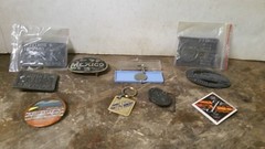 Assorted Railroad Belt Buckles Pins Key Chain Coaster Lot NMRA