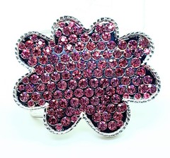 Handmade western style classic Belt Buckle Silver Metal pink rhinestone fashion