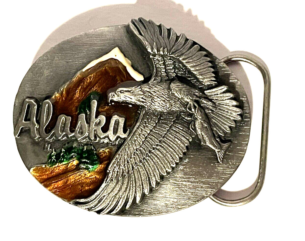 Siskiyou Buckle Co Alaska Bald Eagle 1990 Vintage Belt Buckle