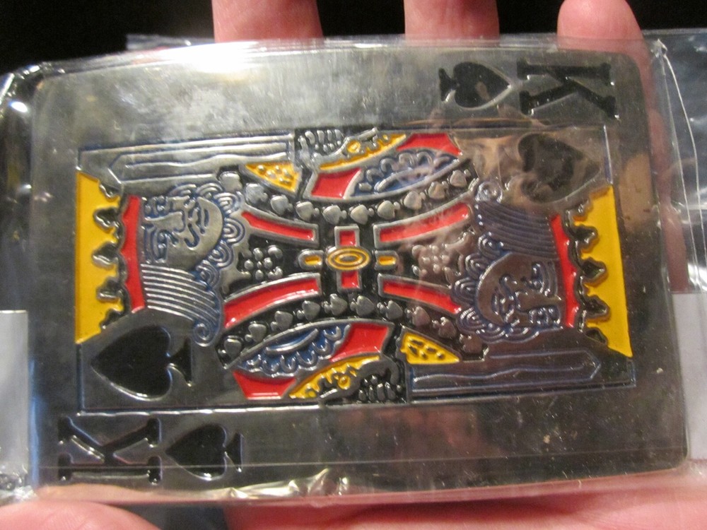 KING OF SPADES PLAYING CARD DESIGN BELT BUCKLE HEAVY METAL NEW – BBA-9A