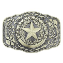 Five Stars Texas State Belt Buckle Western Cowboy Native American (FS-04-G)