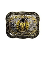 Long Horn Bull Western Style Belt Buckle Hebilla Vaquero Con Toro
