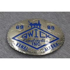 Unbranded Belt Buckle Men OS Silver Wick Construction Kenai Alaska Vintage 69-89