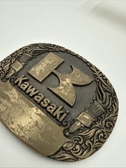 Vintage Kawasaki Solid Brass Belt buckle