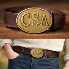 CSA Bronze Plated Metal Belt Buckle Civil War Confederate Reenactment Gear