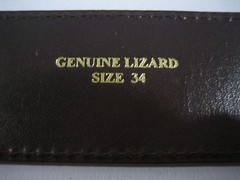 Genuine lizard belt size&rsquo;s 26 to 46.w/ sterling silver 925 buckle 4 pc set U.S.A