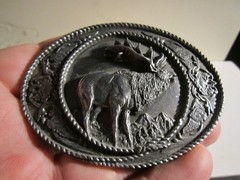 1991 WILD DEER SCENE BELT BUCKLE VERY HEAVY – GW-26