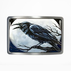 Raven Belt Buckle – Gothic Halloween Crow Belt Buckle – 97