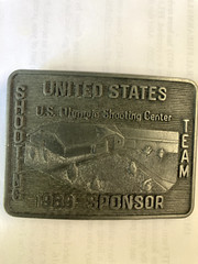 U S Olympic Shooting Center 1989 SPONSOR Metal Belt Buckle