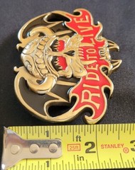 RIDE TO LIVE MOTORCYCLE CHOPPER BIKER SKULL CROWN FANGS SOLID BRASS BELT BUCKLE