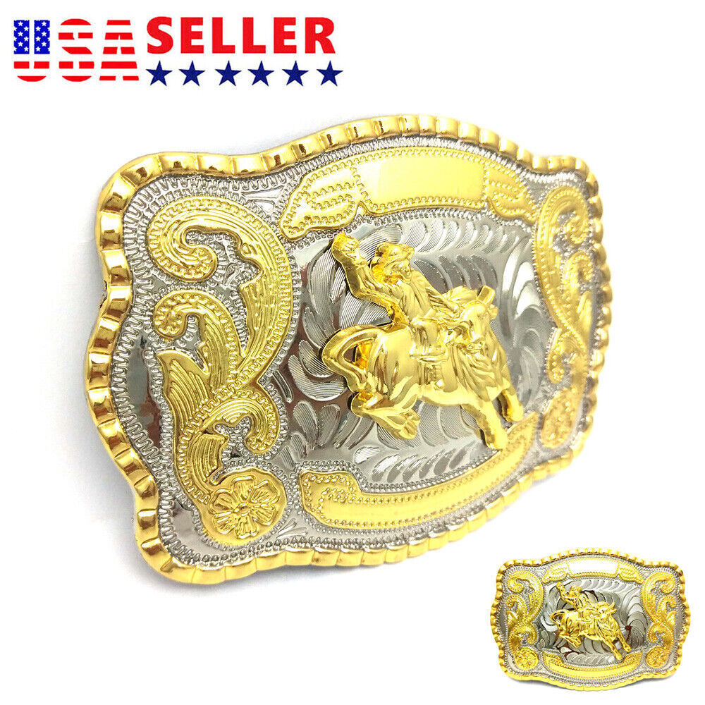MEN BIG COWBOY WESTERN BULL RIDE RODEO ANIMAL LONG HUGE RODEO SHINE BELT BUCKLE