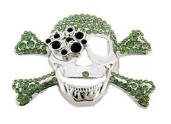 Men Women Skull Belt Buckle Blinged Halloween Party Costume New Skeleton Fashion