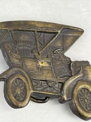 VERY NICE Oldtime Automobile Antique Car Cord Model A Solid Brass Belt Buckle