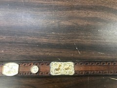 lonestar silversmiths clay county fair 100th anniversary belt buckle with belt