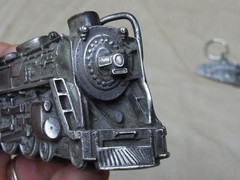 VTG 1978 Bergamot Brass Works Locomotive Train Belt Buckle Matching &rsquo;87 Keychain