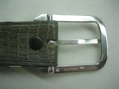 GENUINE CROCODILE BELTS 1-3/8&Prime; & 1.5&Prime; WIDE, W/ 2 PC SET SILVER 925 SOLID BUCKLE