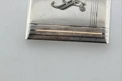 Antique Hickok Sterling Silver 925 Art Deco Belt Buckle with Black Enamel &lsquo;S&rsquo;