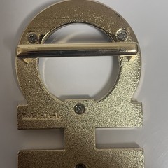 Salvatore Ferragamo Belt Buckle Gold and Navy blue fits belts 1.5” wide blemish