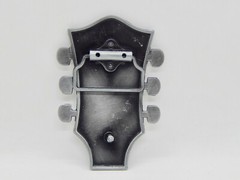 METAL GUITAR HEADSTOCK ENAMELED BLUE BELT BUCKLE – 4&Prime; T X 2.75&Prime; W MUSIC 