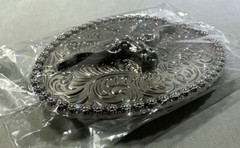 SILVER (IN COLOR) BULL SKULL WESTERN RODEO Metal Belt Buckle 3 1/8 inch