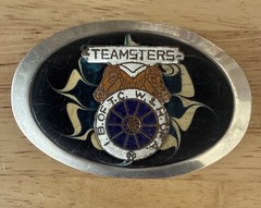 RARE VINTAGE TEAMSTERS UNION BELT BUCKLE – I.B. OF T.C. W.&H. OF A.