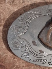 Hores Belt Buckle Nickel Silver Vintage 70s