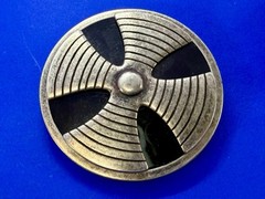 Round Hippy Punk Vibe Silver & Black Color Reel Of Tape Belt Buckle