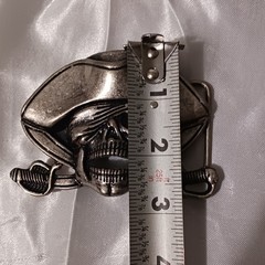 2 Skull Belt Buckles Pirate Biker Unmarked Metal