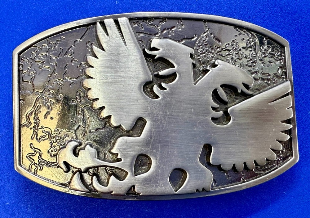 Eagle Phoenix Bird Spreading Wings Multi Layer Silver Color Belt Buckle