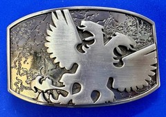 Eagle Phoenix Bird Spreading Wings Multi Layer Silver Color Belt Buckle