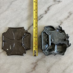 Lot Of 2 Motorcycle Belt Buckle Maltese Cross Skull & Cherries Rock N Roll Biker