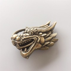 Vintage Bronze Plated Sculpt Dragon Head Belt Buckle Gurtelschnalle