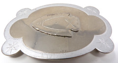 Metal Silver Tone Vintage Arrow Head Oval Belt Buckle Collectible