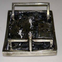 soffer ari belt buckle 925 silver with ruby gemstones in skull eyes