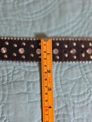 Women&rsquo;s Black Cross Rhinestone Western Motorcycle Bling Leather Belt